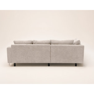 Gabin - Canapé d'angle gauche 5 places en velours texturé - Beige