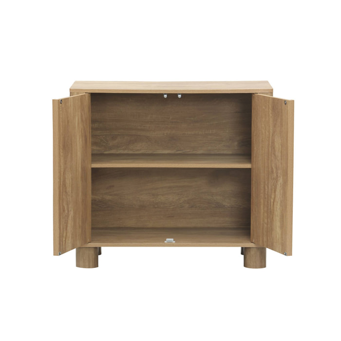 Buffet exotique effet bois de manguier 2 portes 80cm Pondi