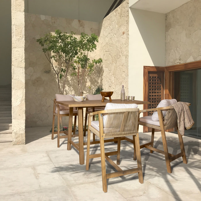 Table haute en bois d'acacia 156cm SAONA