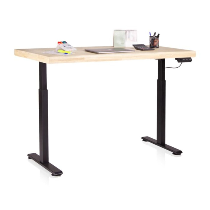 Mesa de estudio elevable Motion 120 Negro - Roble