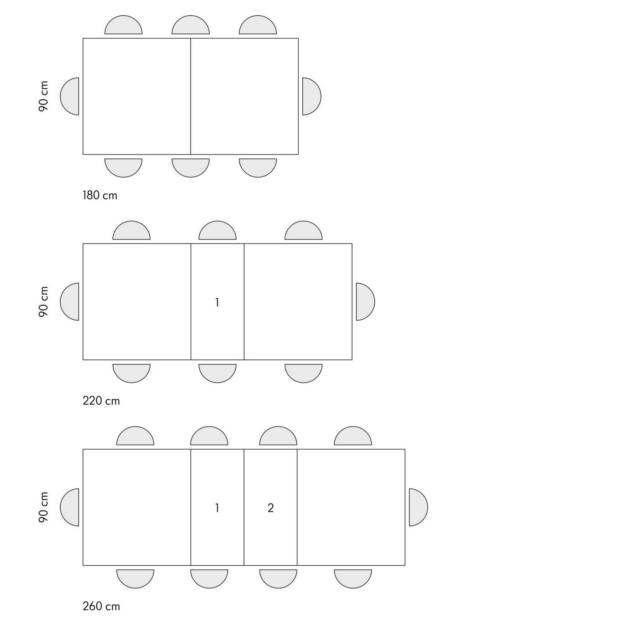 Tavolo VULCANO in legno, finitura grigio cemento con base in MDF antracite, allungabile 160×90 cm – 240×90 cm