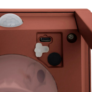 Lanterne Piky solaire acajou H40cm