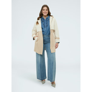Fiorella Rubino - Trench bicolore con cappuccio - Beige