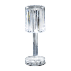 Lampada Led Da Tavolo Controllo Touch Ricaricabile Trasparente Crystal