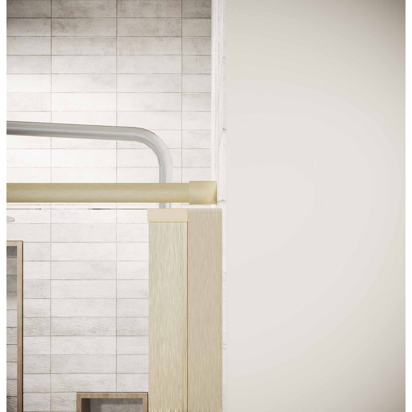 Retour pour Porte de Douche 80x195cm Verre Trempe 8mm Anticalcaire - Alu Or Brosse - GOLD ELEMENTARY