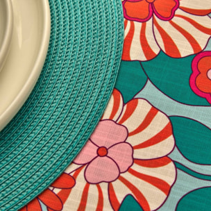 Nappe Cha Cha Pop 140x240cm bleu