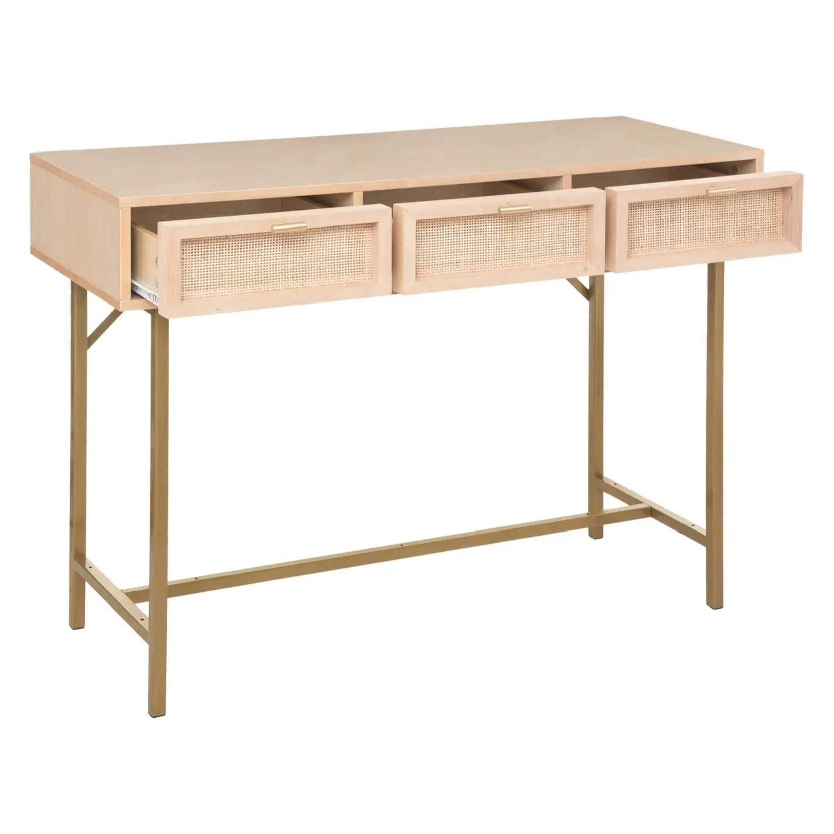 Console 3 tiroirs "Rayo" cannage rotin L110cm
