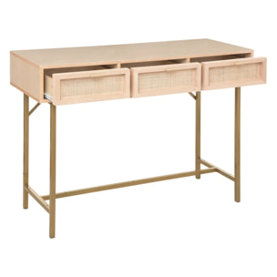 Console 3 tiroirs "Rayo" cannage rotin L110cm