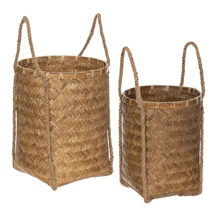 Set de 2 paniers "Louka" en bambou D26/32cm