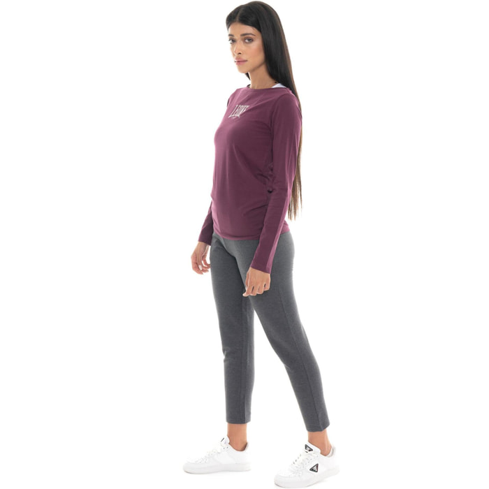 T-shirt donna a manica lunga con stampa Leone 1947 Never Without