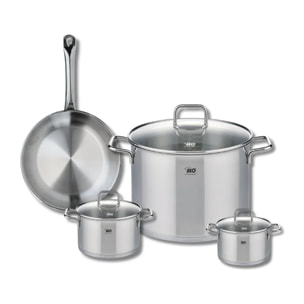 Ensemble de 1 Poêle de cuisson 24 cm et 3 faitouts 12, 14 et 26 cm Elo Profi Citrin