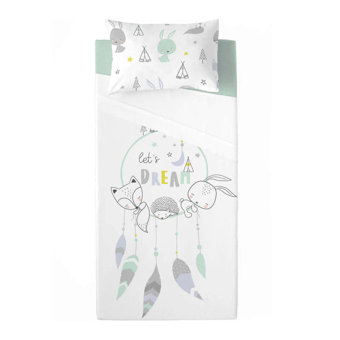 Cool Kids - Juego de Sábanas Estampadas - Infantil - Incluye 1 Funda de Almohada - 100% Algodón - Lets Dream