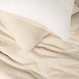 Parure housse de couette gaze de microfibre ecru naturel