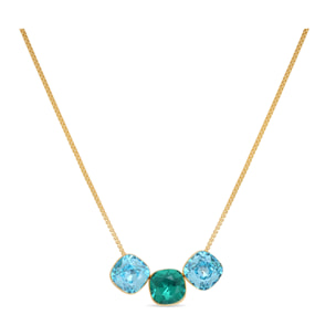 Collar de Cristal Azul acabado en oro amarillo de 18k