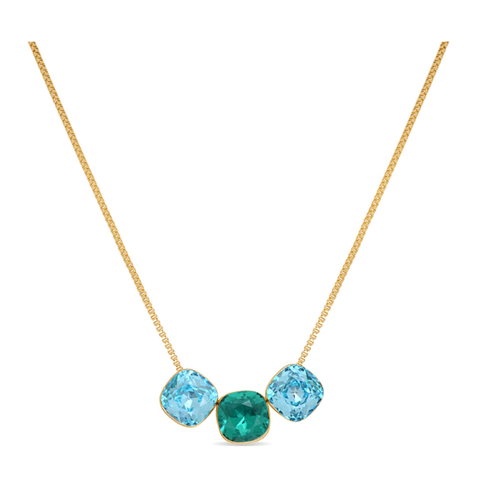 Collar de Cristal Azul acabado en oro amarillo de 18k