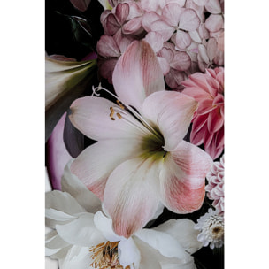 Tableau en verre femme fleurs roses 80x120cm Kare Design