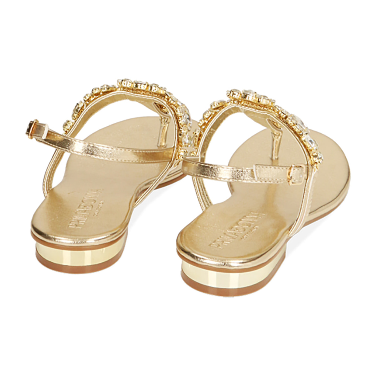 Sandalias planas doradas