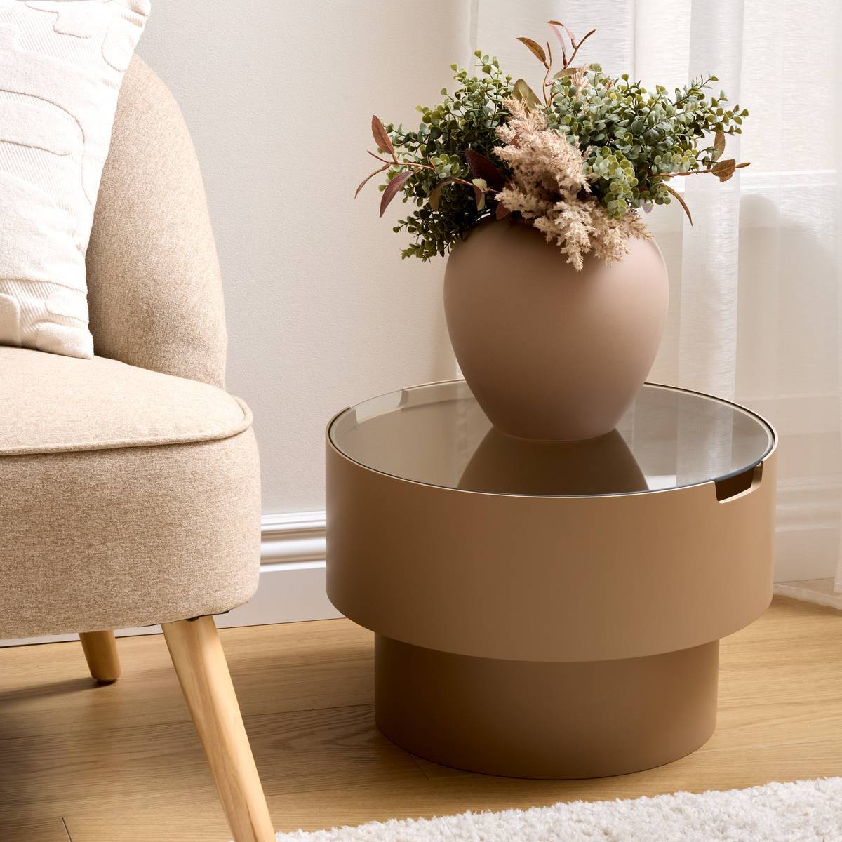 Table d'appoint avec coffre Karun moccha 45x45x30cm