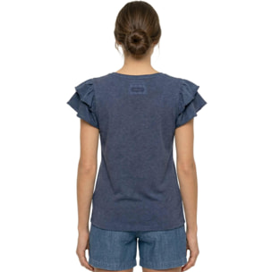 Camiseta de manga corta estilo safari urbano para mujer