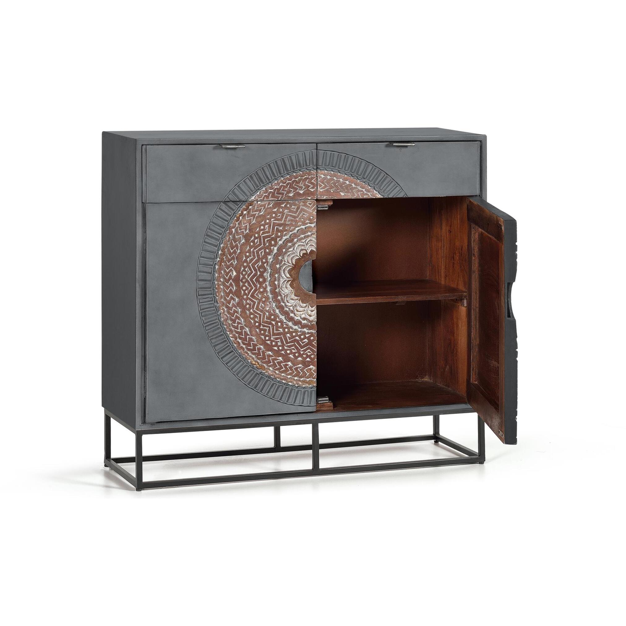 Consola - Madera de Mango y Metal - 90x100x32cm