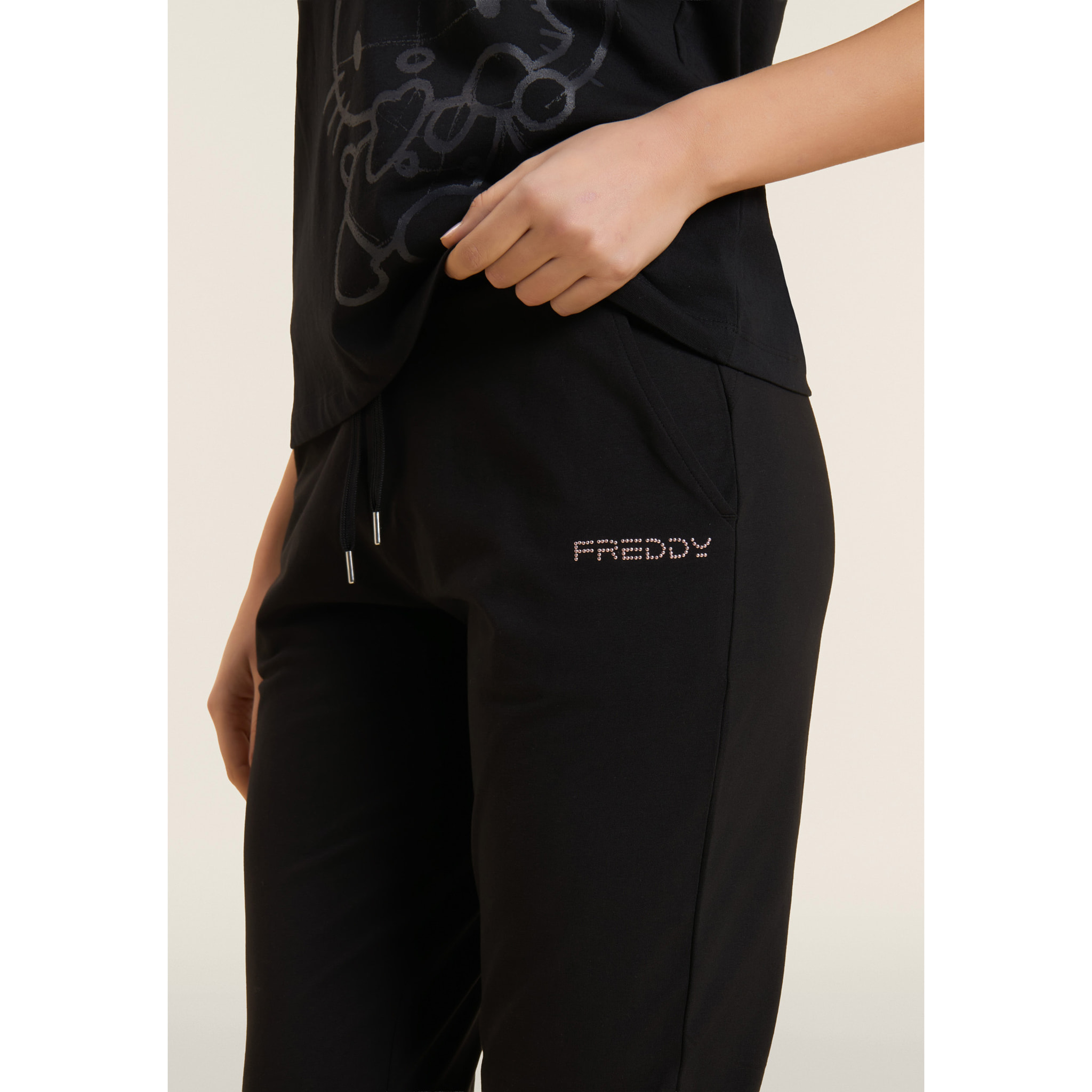 Pantaloni Sportivi con Polsini e Vita in Costina