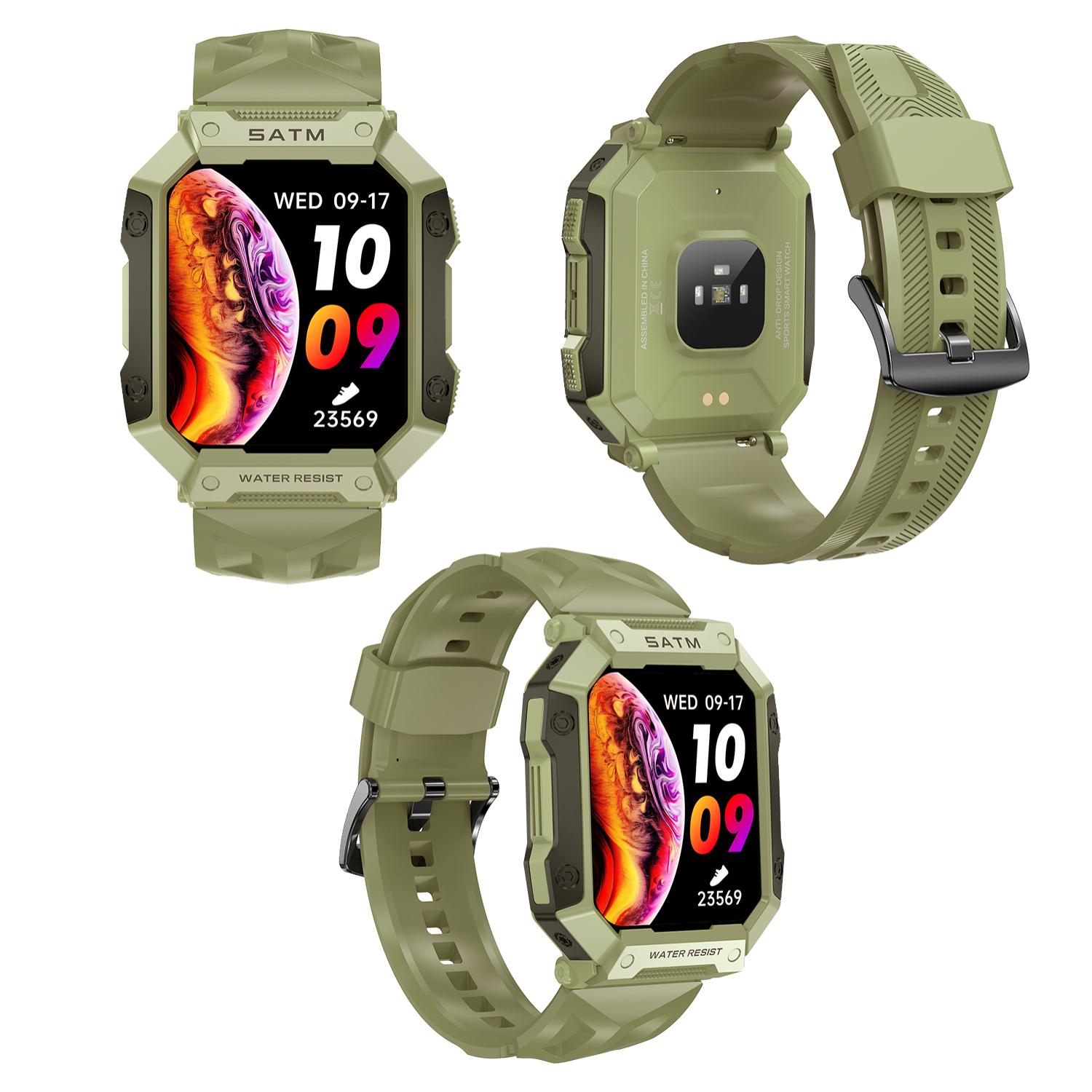 Smartwatch PG333 special outdoor, 5 ATM sommergibile, resistente alla polvere e agli urti. Con cardiofrequenzimetro, pressione sanguigna e O2.