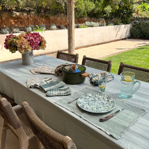 Nappe en coton céladon 150x250cm  CAMARO