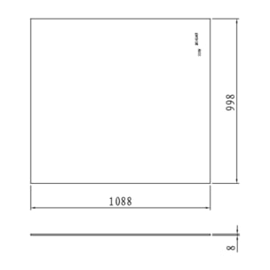 110x100cm Walk-In paroi de douche fixe à l'italienne, verre fumé Easy Clean, pour cloison abaissée (SATWIS110KS)