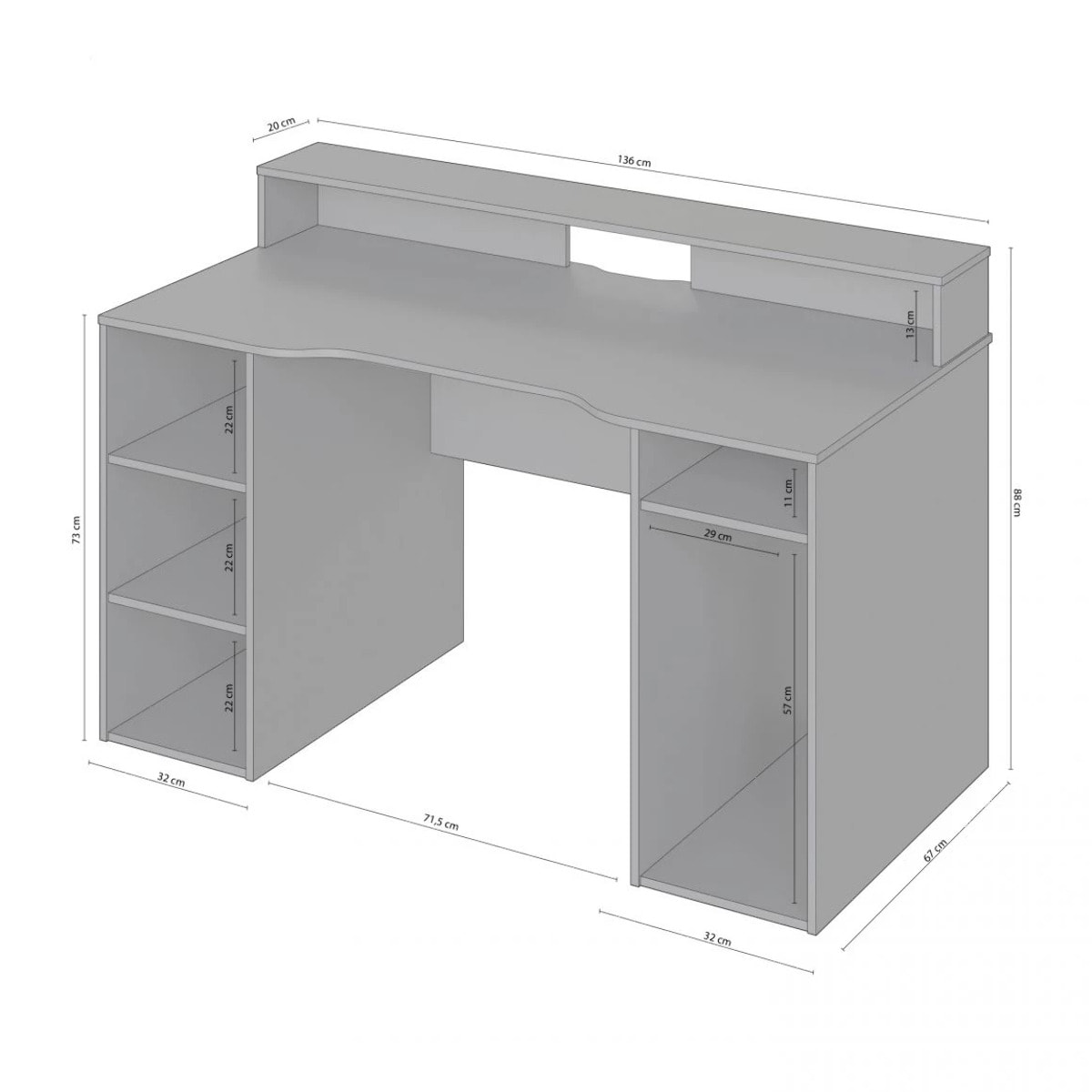 Mesa de escritorio Galax Antracita