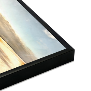 Affiche encadrée barques sur sable Affiche + cadre en métal - Noir