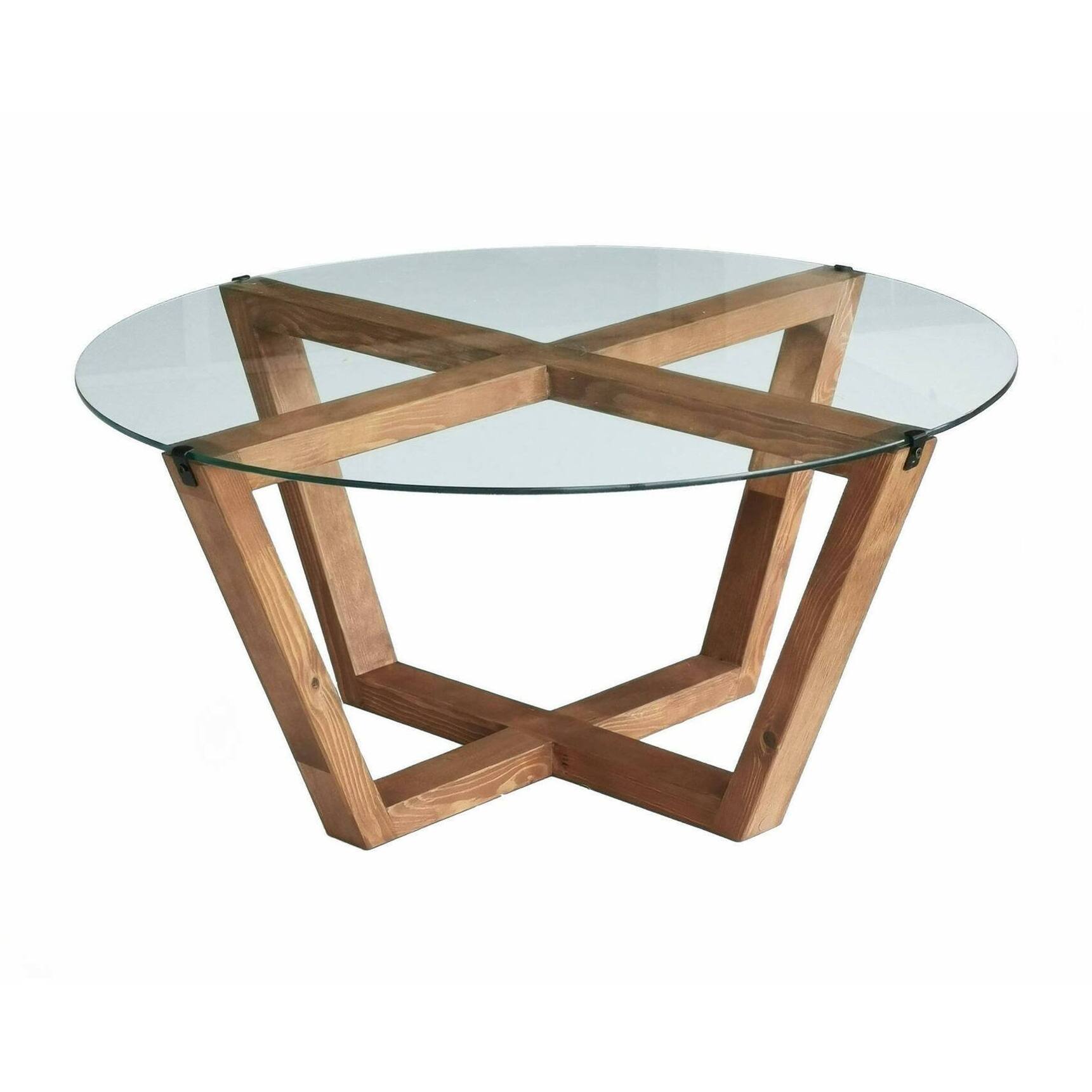 Tavolino da salotto Agatha, Tavolo basso da caffè, Portariviste per divano, Ripiano da soggiorno, 75x75h35 cm, Noce