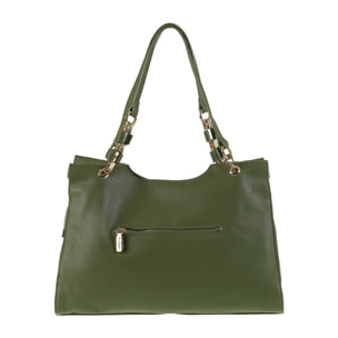 Borsa a spalla da donna Made in Italy - Modello Zelia Elite - 100% pelle - 38.0 x 26.5 x 12.0 cm