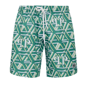 PHILIPP PLEIN Swim Trunks HEXAGON MONOGRAM