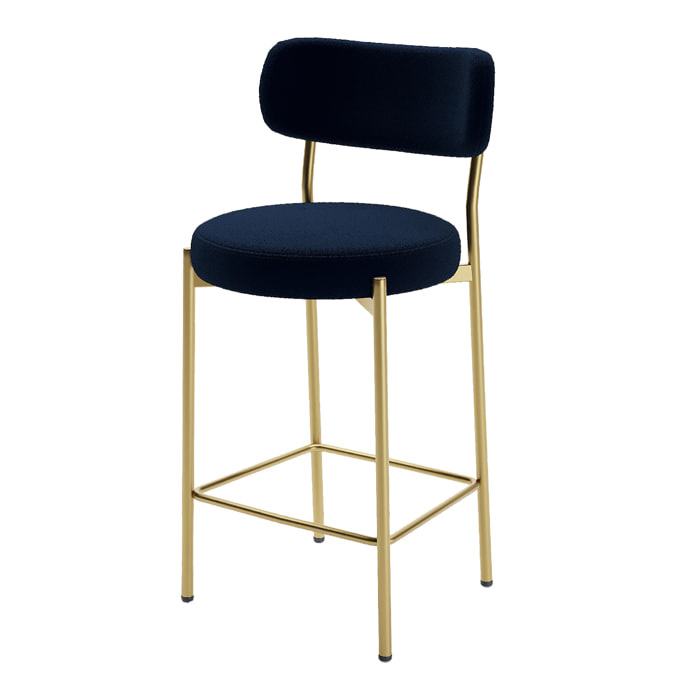 Lot de 2 tabourets de bar velours noir Agathe
