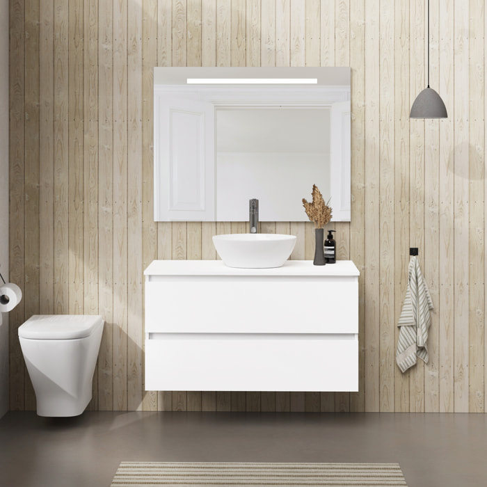 Conjunto de baño LILY SE, Alday, 90cm, Blanco Mate