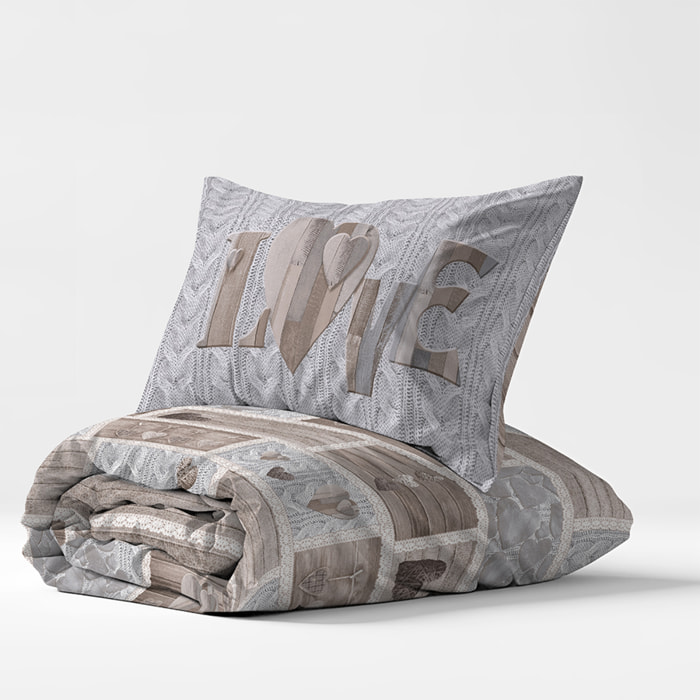 Parure copripiumino shabby in love beige