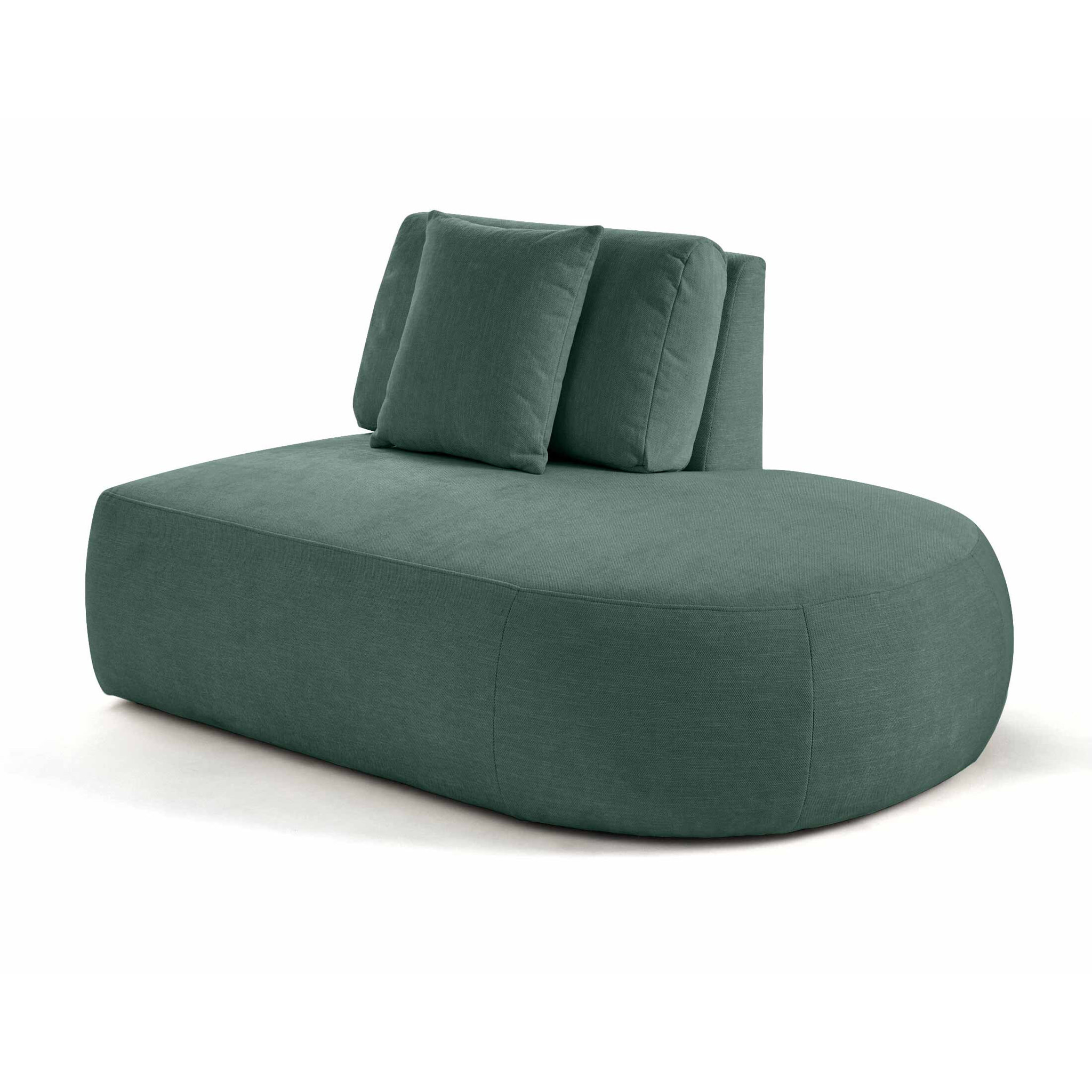 Santorini - module d'assise droit - en tissu texturé - Vert