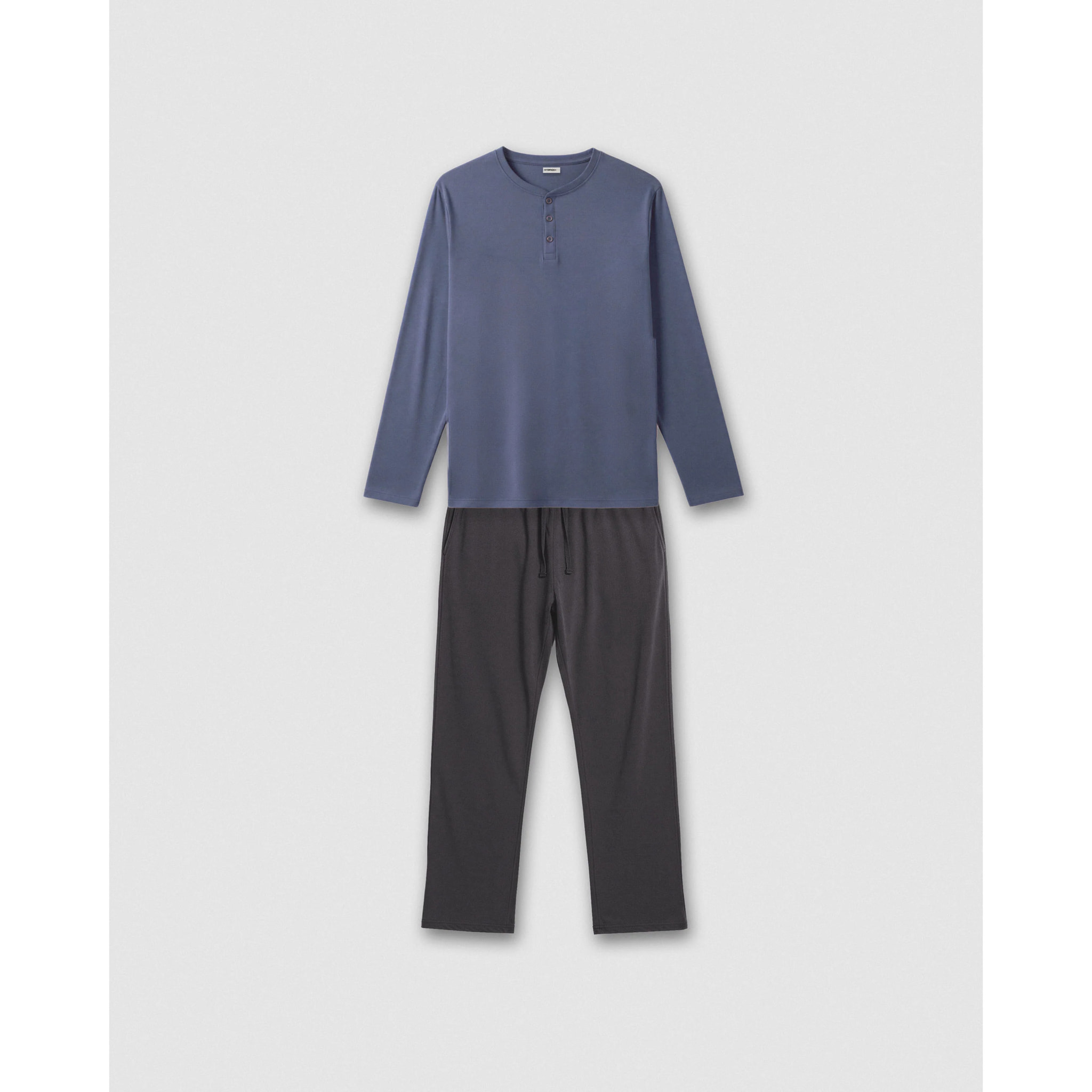 Pijama largo hombre con botones indigo - marino