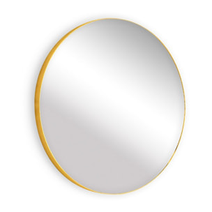 Specchio tondo da parete 70 cm con telaio color oro - Ecoche