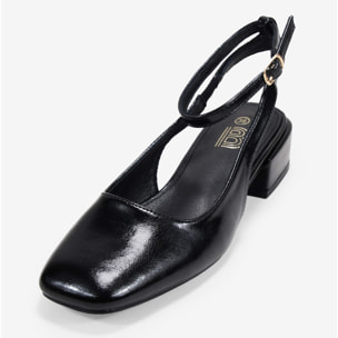 Zapatos Mary Jane destalonados negros con tacón