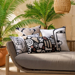 Housse de coussin d'extérieur Nolan 40x40cm déperlant blanc