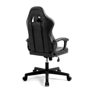 Silla gaming reclinable y con altura ajustable en negro y gris Raptor Negro - Gris