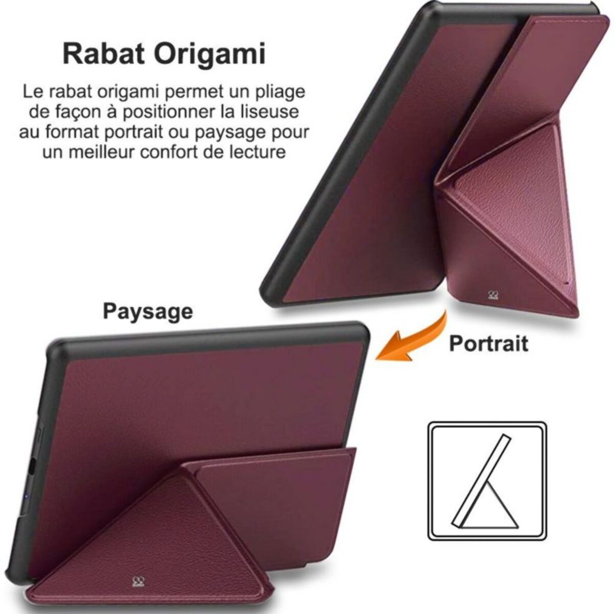 Etui IBROZ Origami Kindle Paperwhite 2021 Merlot