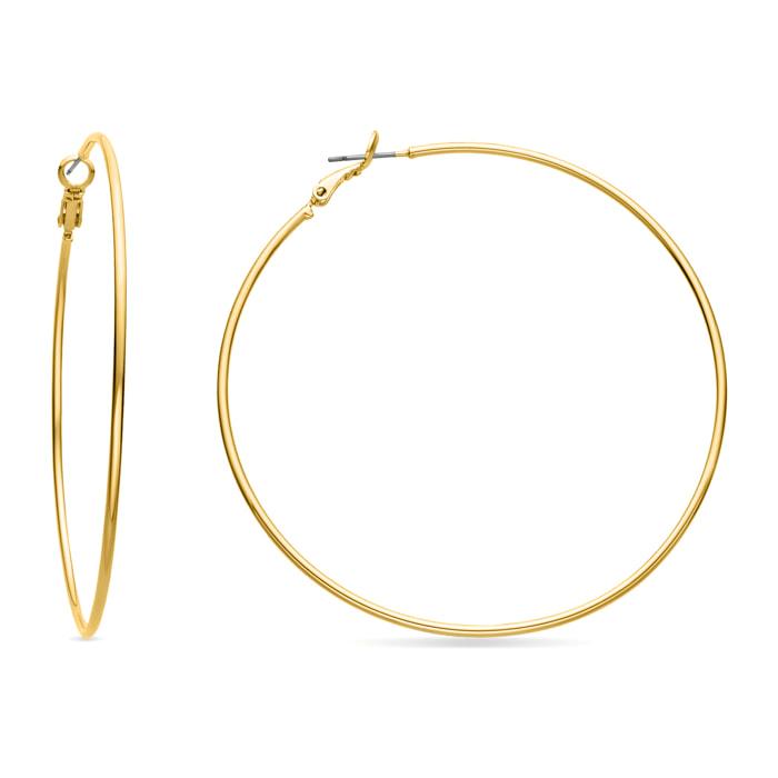 Pendientes de 70mm de diámetro acabado oro amarillo de 18k
