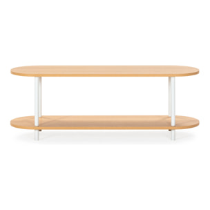 Mueble tv Montana 2 estantes efecto Roble/Blanco