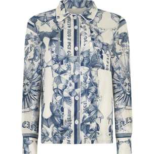 PHILIPP PLEIN Silk Pajama Shirt Butterfly Tattoo