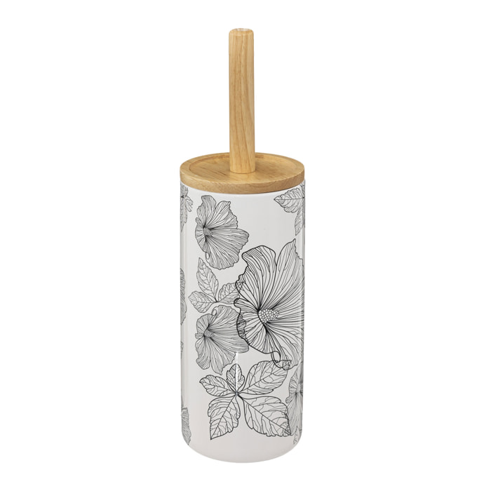 Brosse wc à l'esprit floral - Blanc