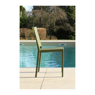 Lot de 2 chaises de jardin en plastique - vert olive - LAGOS