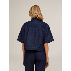 Motivi - Camisa boxy de mezclilla - Azul