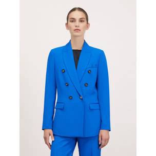 Motivi - Blazer doppiopetto con inserti in raso - Bluette